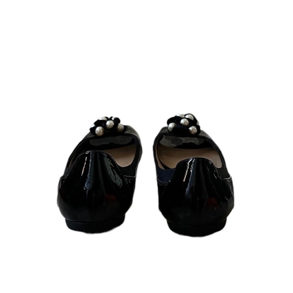 Kate Spade Black Patent Leather Bindi Open Toe Ballet Flats Size 7.5 - Picture 7 of 10